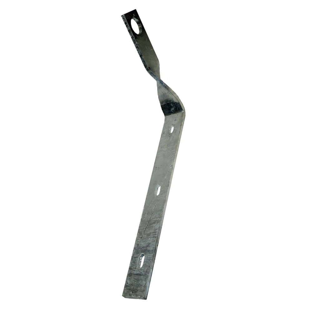 Roller Barrier Cranked Bracket – galvanised finish